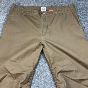 LIVSN Mens 40x31 Flex Canvas Pants Utility Hiking Outdoor Roll Tab Brown